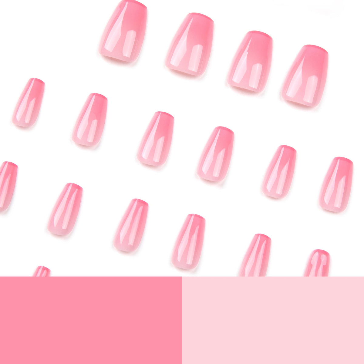 Pink Fade French short press-on nails