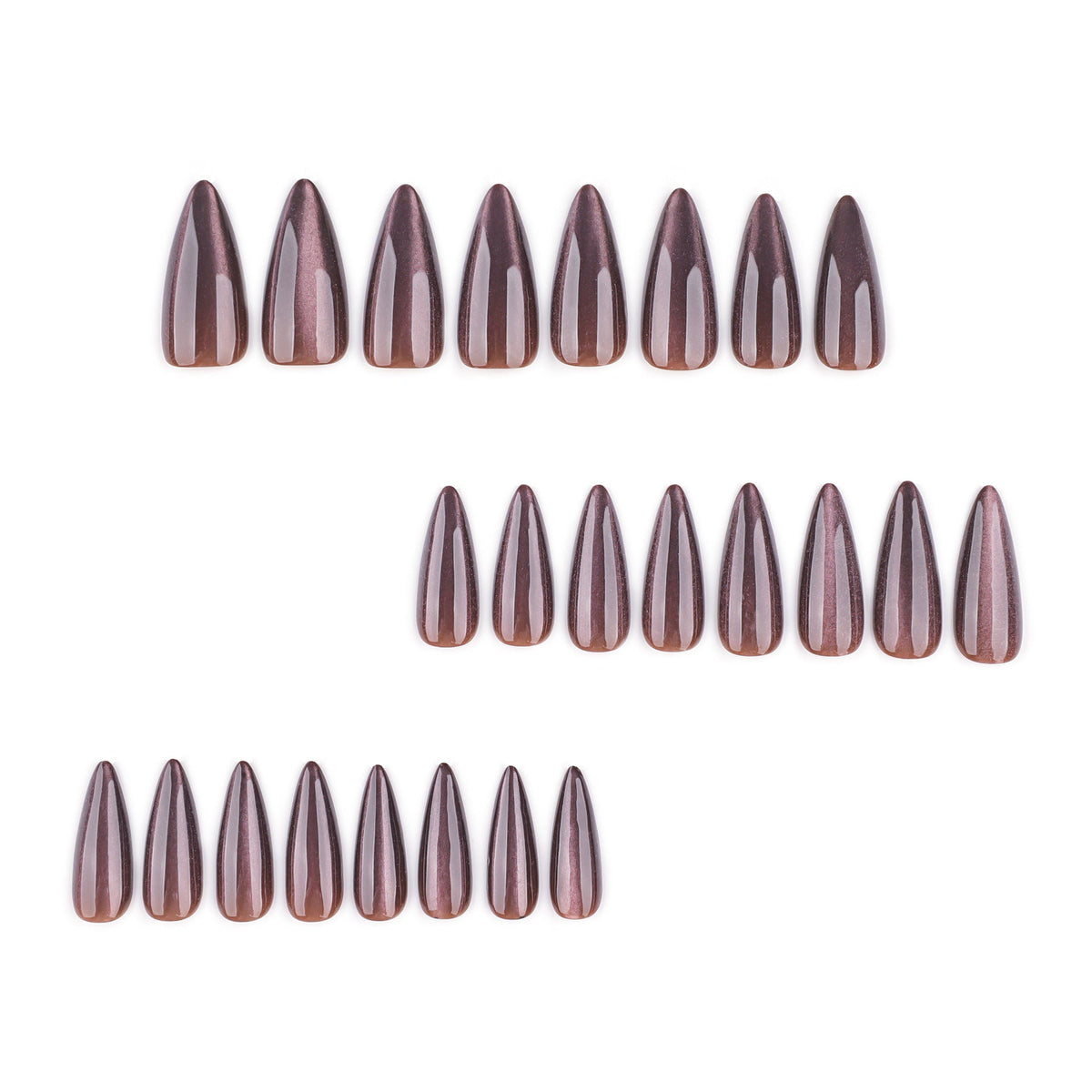 Cocoa Cat Eye medium almond press-on nails
