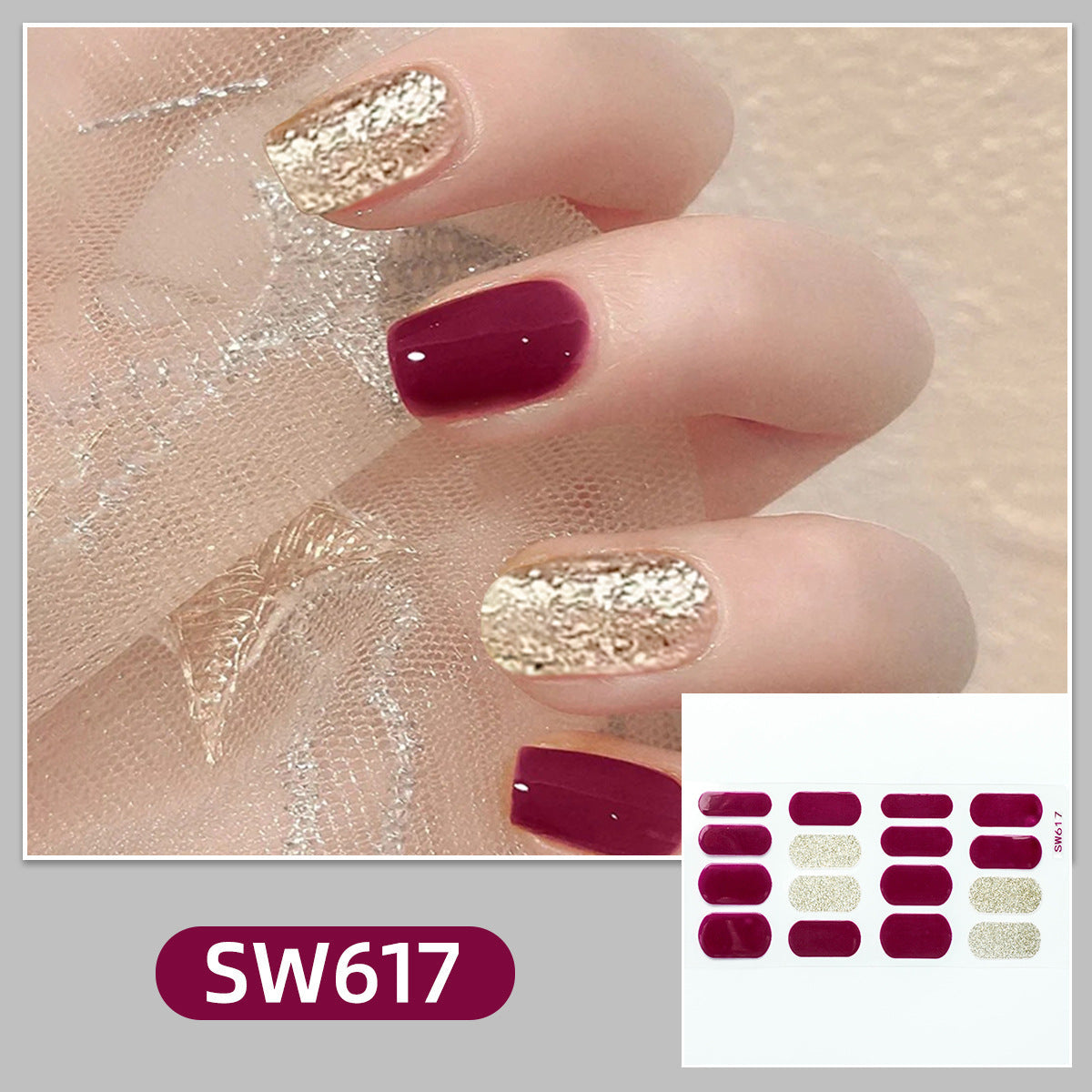 Soft Color gradient and solid nail art stickers