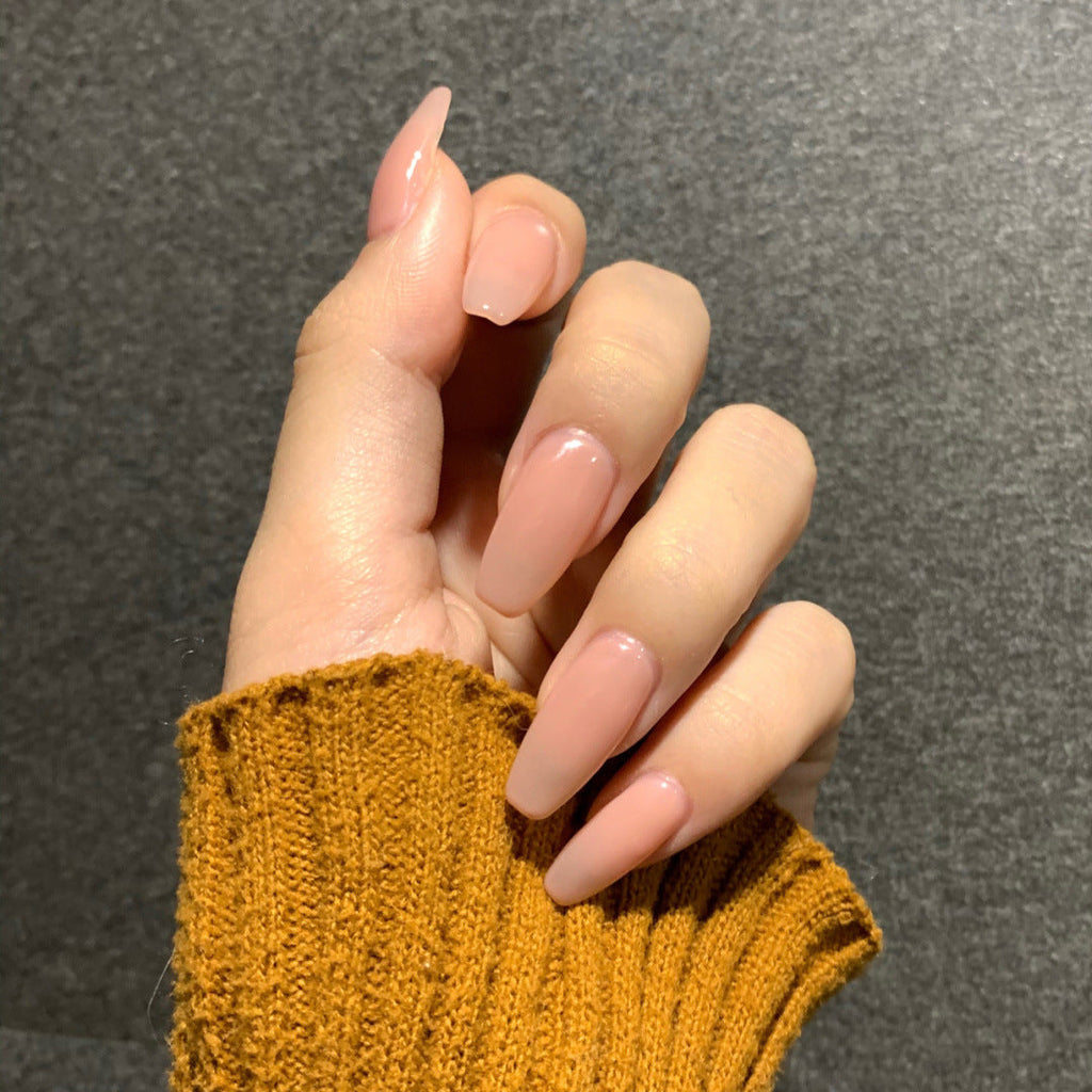 Nude Ballet short pink press-on nails
