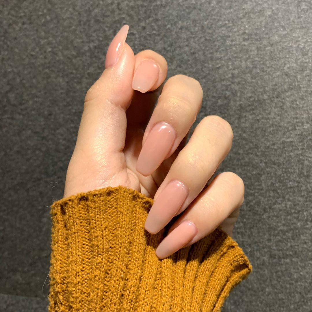 Nude Ballet short pink press-on nails