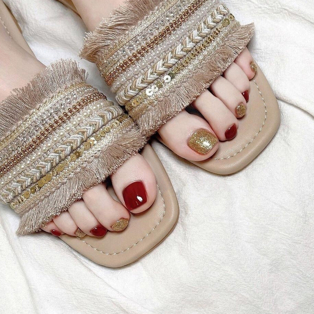 Clean White Pedi press-on toenails