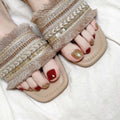 Clean White Pedi press-on toenails
