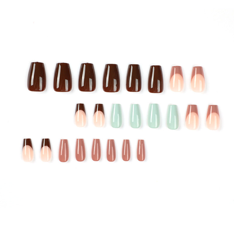 Cocoa French brown press-on nails