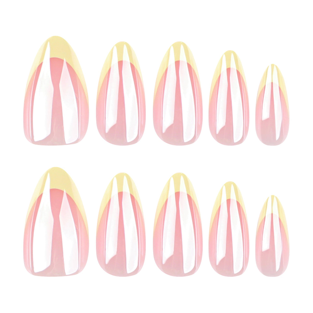 Lemon French Almond short press-on nails