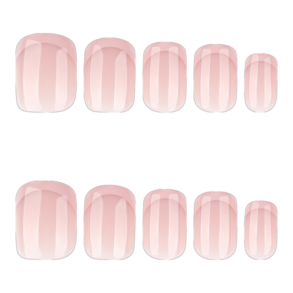 Rose French Square short press-on nails