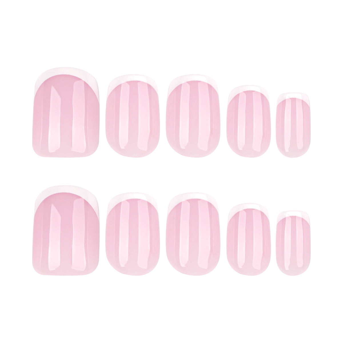 Clean French Square short press-on nails
