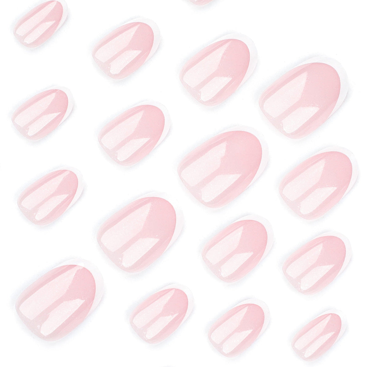 Classic Blush French short round press-on nails