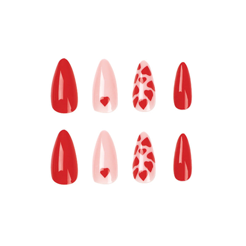 Pink Heart press-on nails