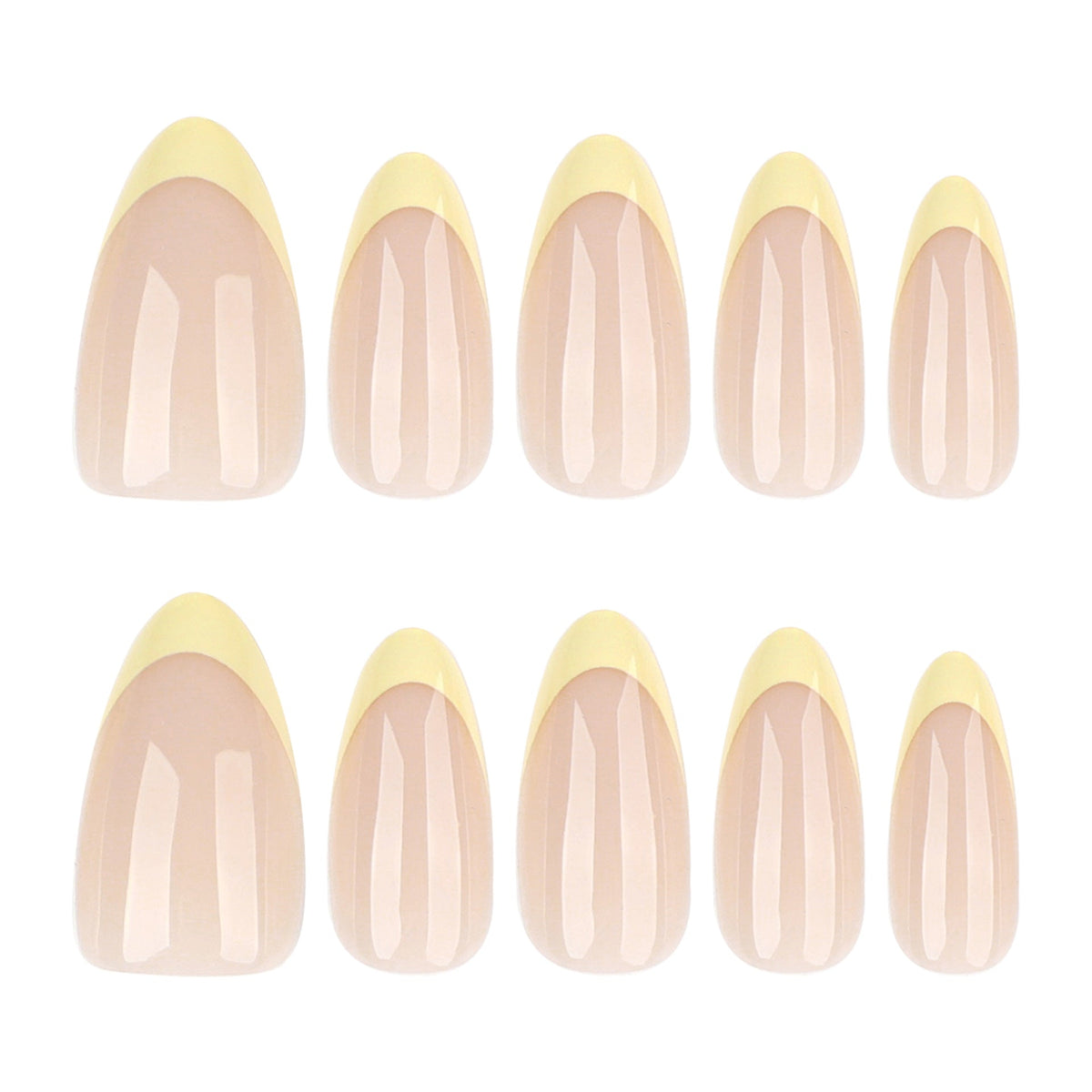 Sunlit French short almond press-on nails