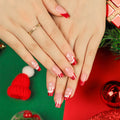Holiday French Christmas press-on nails