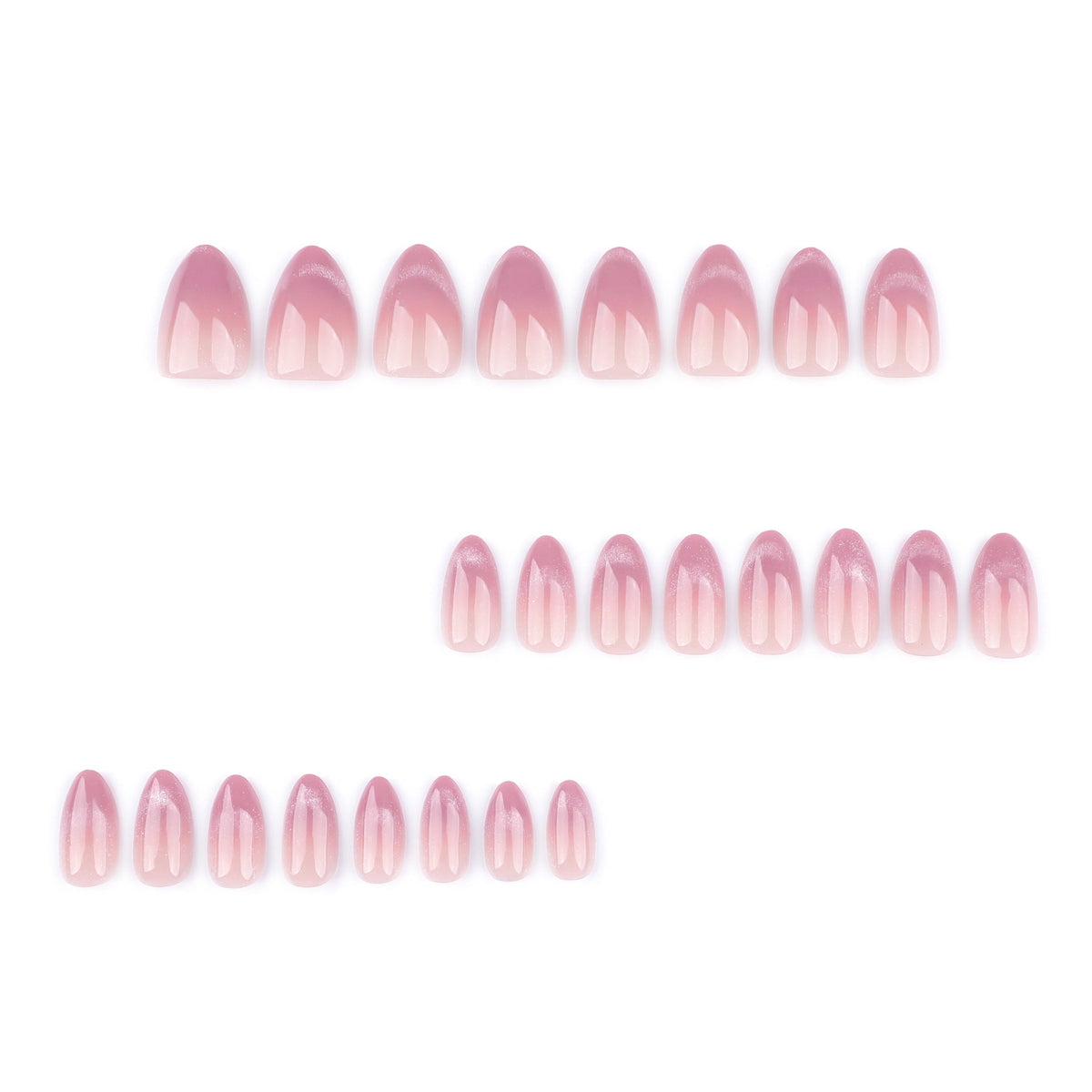 Orchid Cat Eye French pink and purple short almond press-on nails