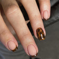 Merlot Blossom short square press-on nails