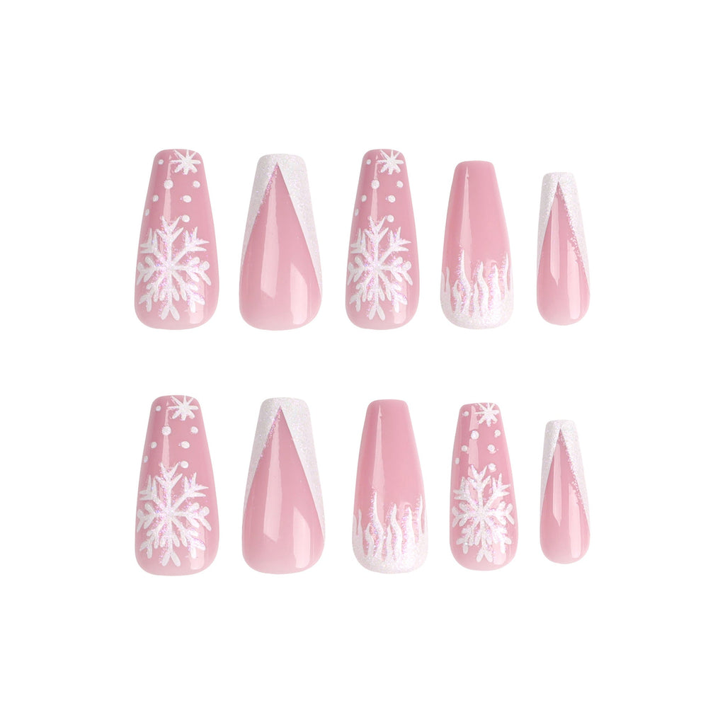 Snowflake Noel Christmas press-on nails