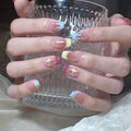Pastel Star Heart French press-on nails