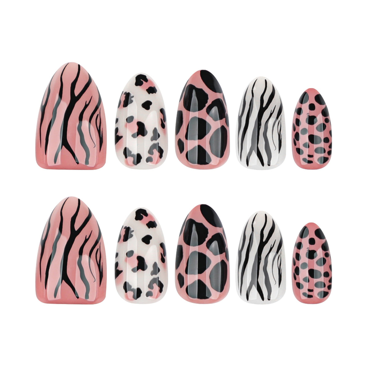 Wild Leopard short almond press-on nails, alternate view 5