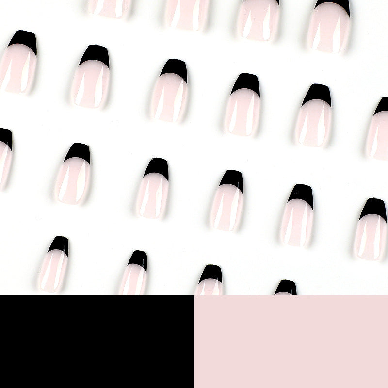 Noir French Ballet short press-on nails