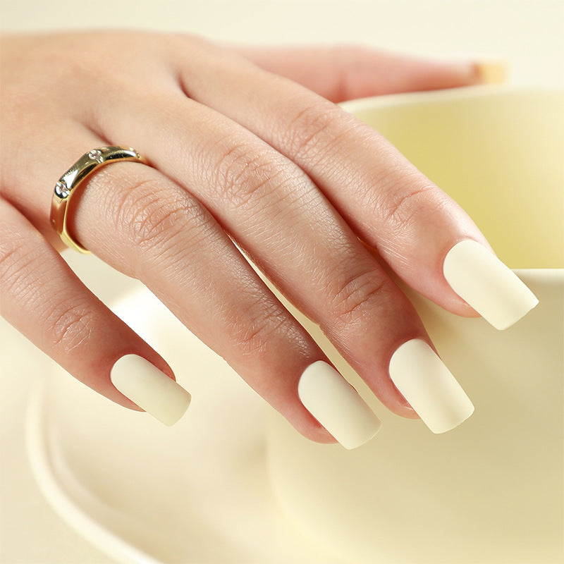 Matte Color Block square press-on nail collection