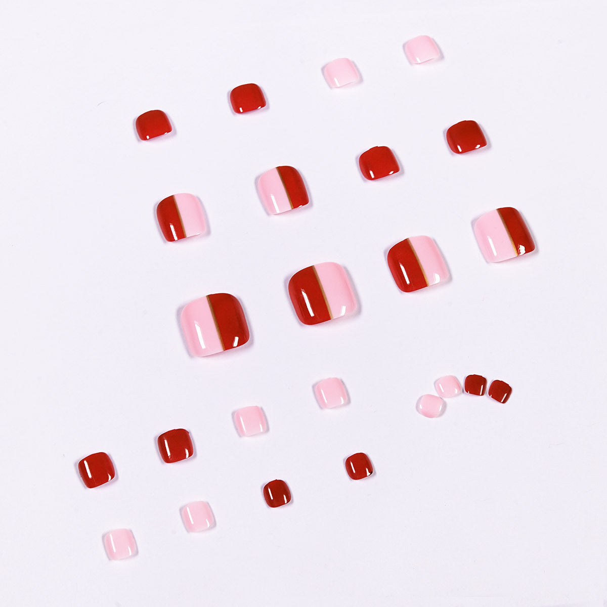 Merlot Blush press-on toenails