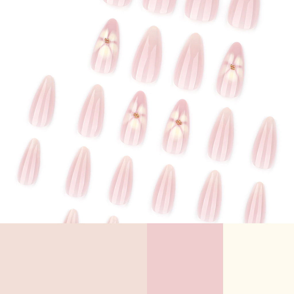 White Blossom Almond press-on nails, alternate view 4