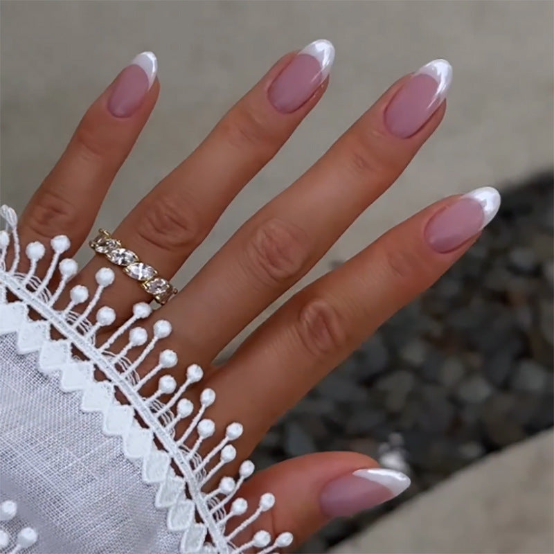 Clean French classic white-tip press-on nails