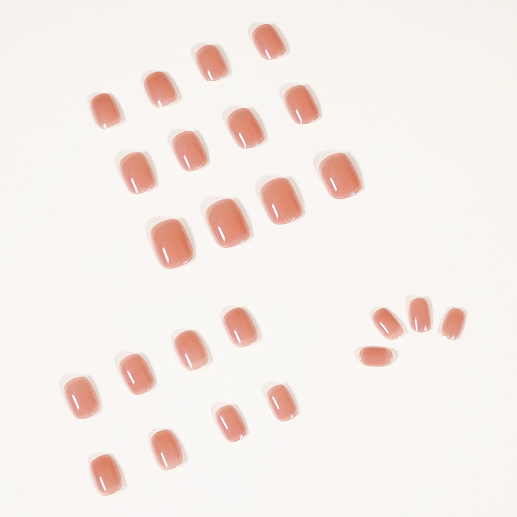 Cinnamon Nude short press-on nails