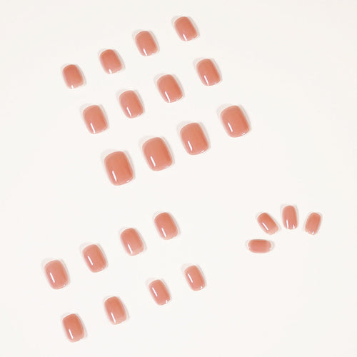 Cinnamon Nude short press-on nails