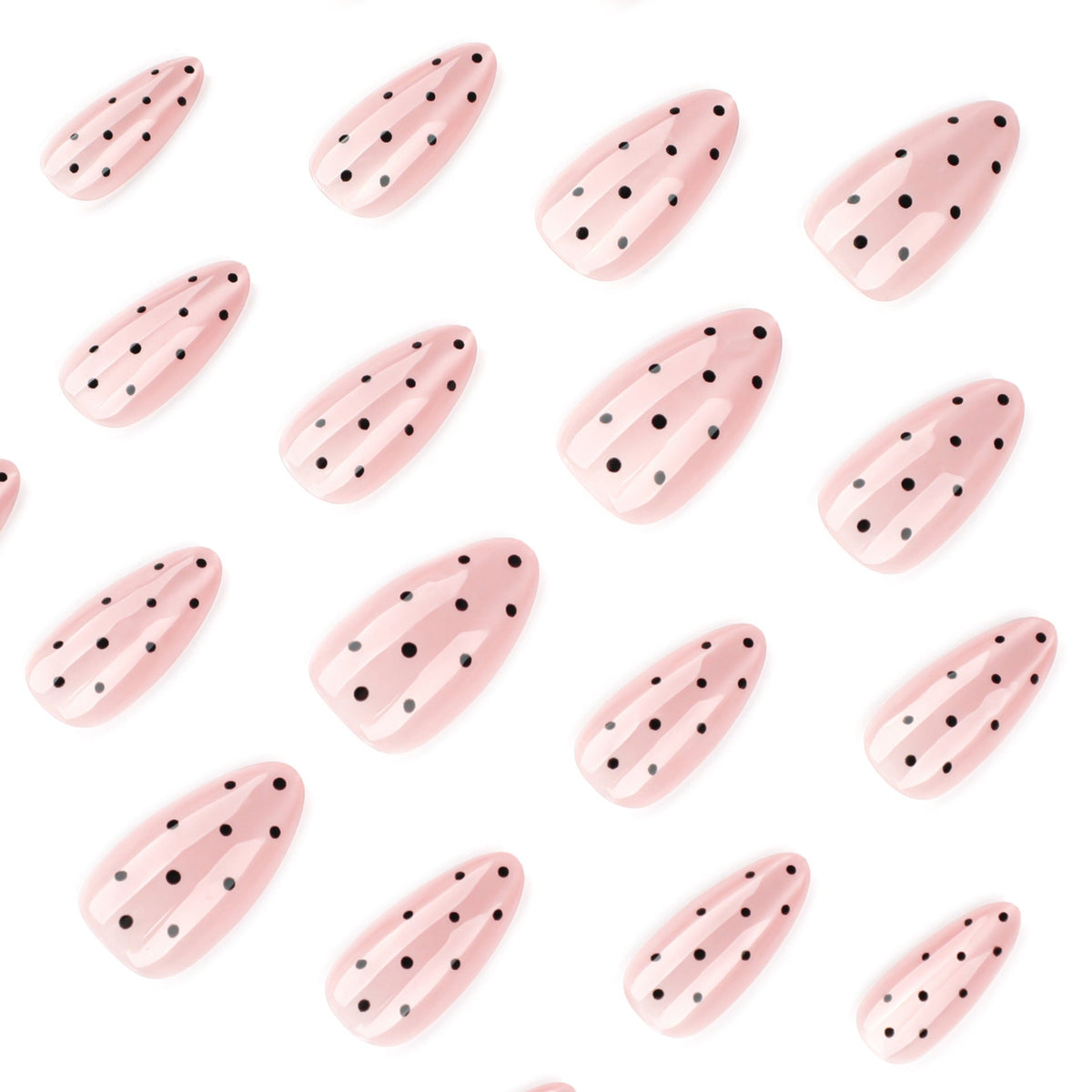 Nude Dot Cat Eye almond press-on nails