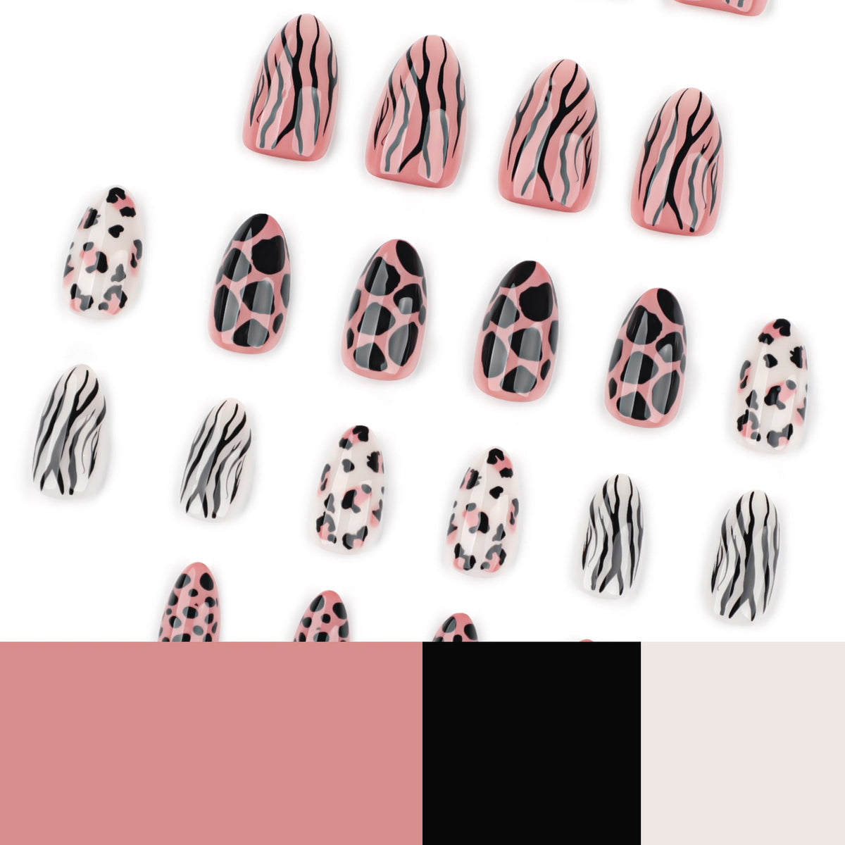 Wild Leopard short almond press-on nails, alternate view 4