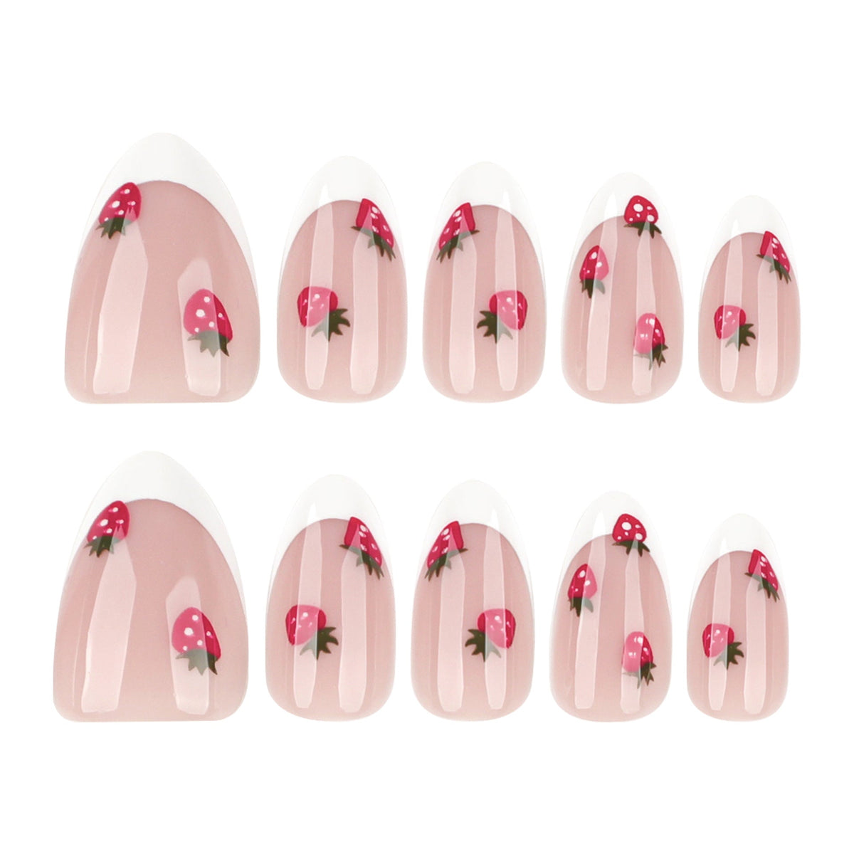 Strawberry French Almond short press-on nails