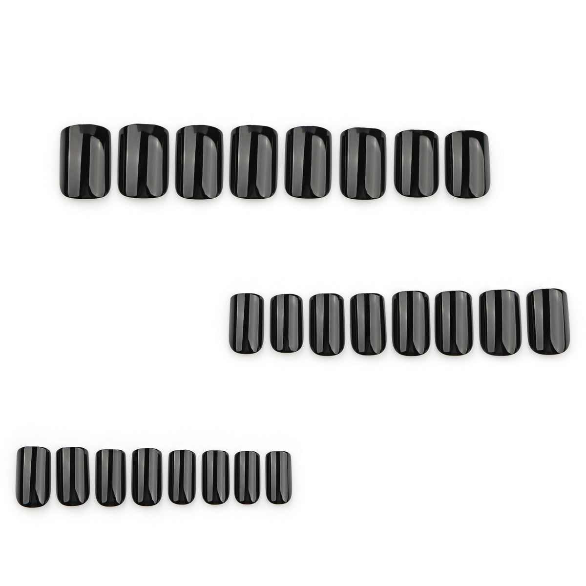 Midnight Black solid press-on nails
