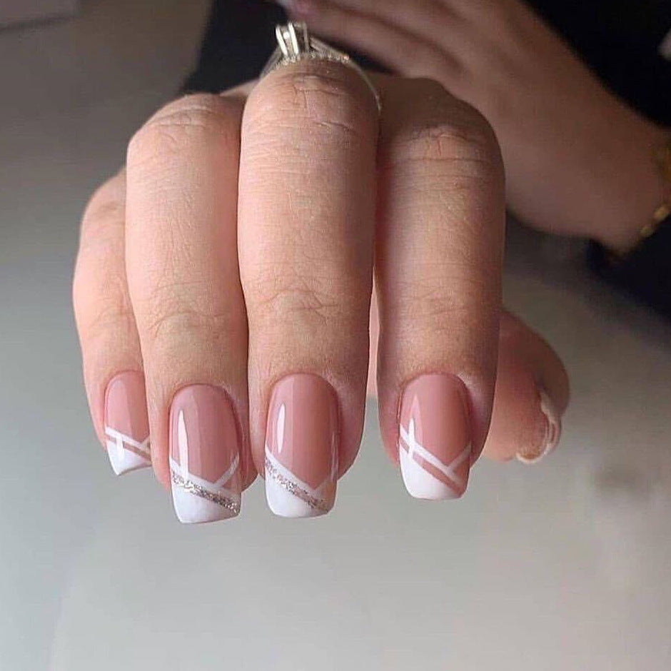Modern Oblique French square press-on nails