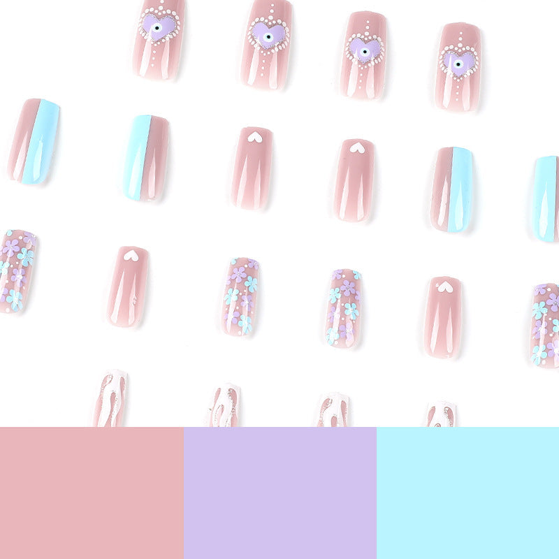 Flame and Bloom Mix glitter press-on nails