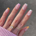 Lemon Lilac Floral French press-on nails