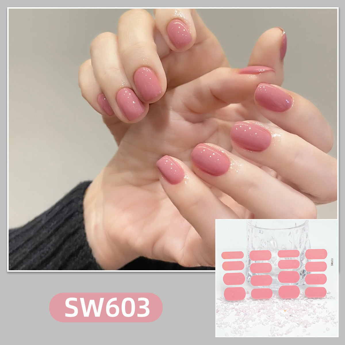 Soft Color gradient and solid nail art stickers