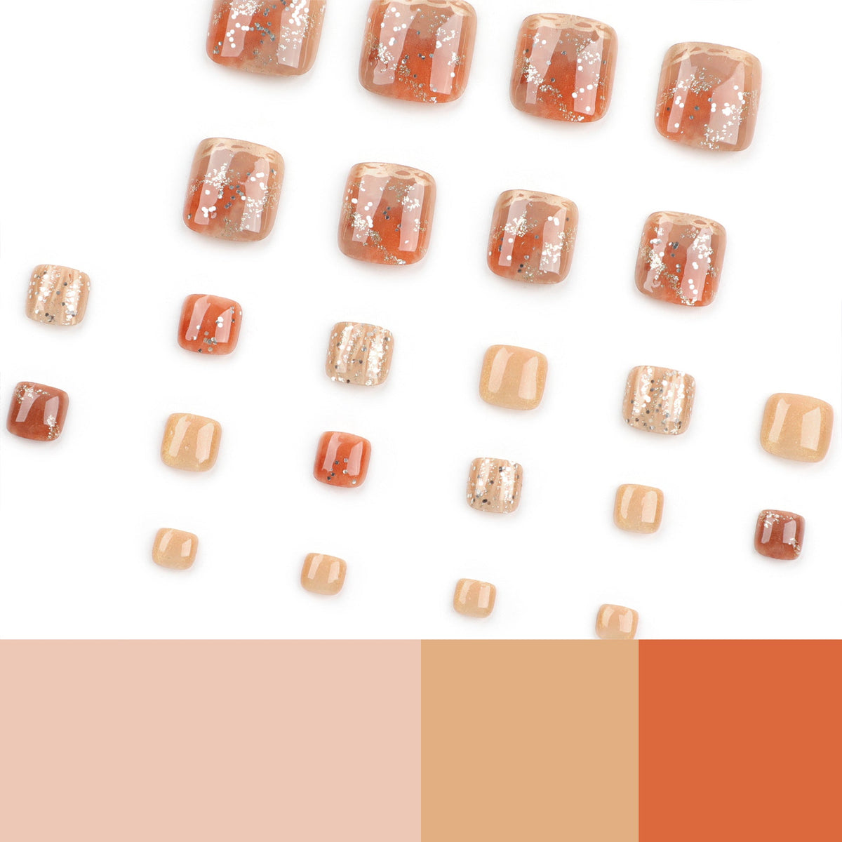 Caramel Cloud press-on toenails