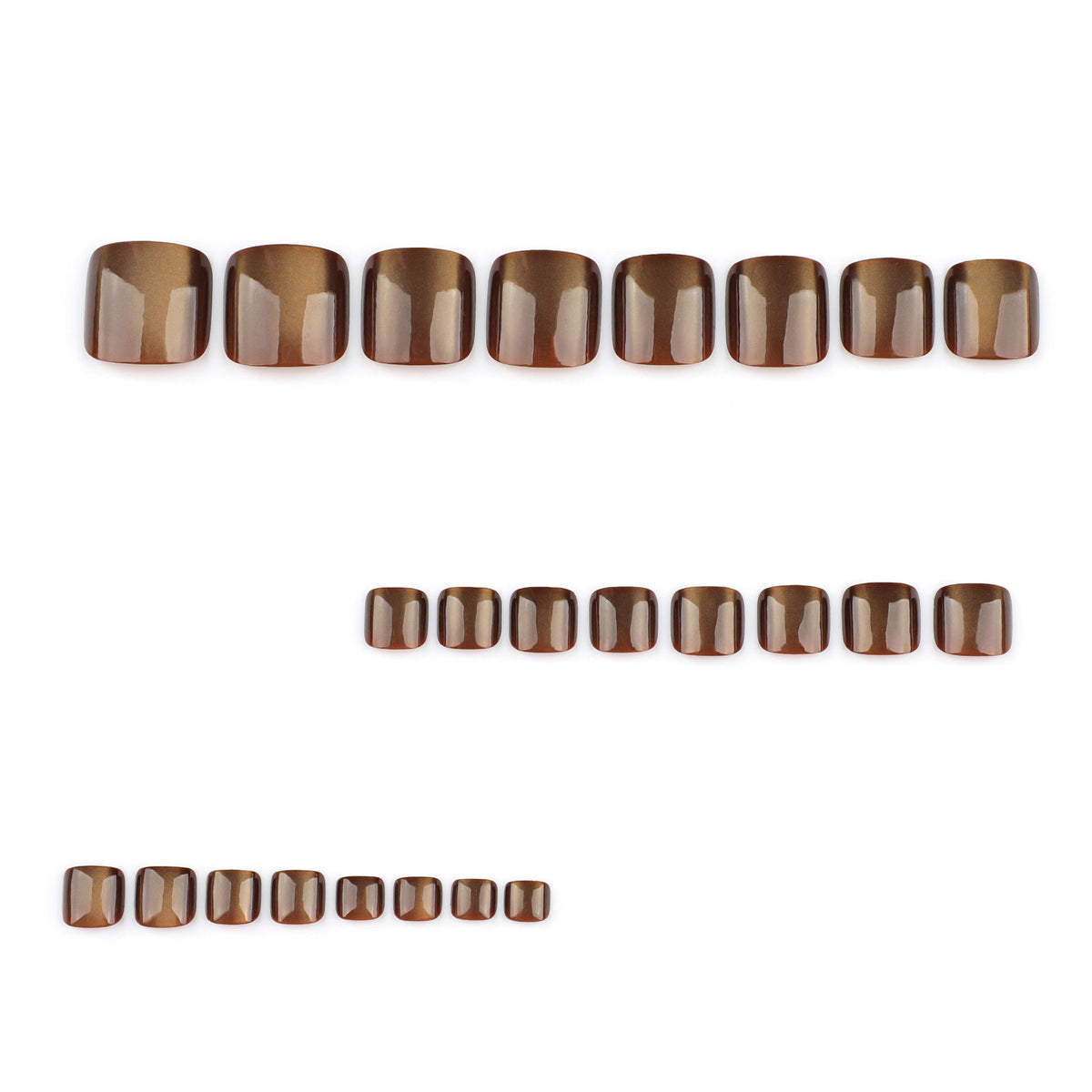 Mocha Cat Eye short square press-on toenails