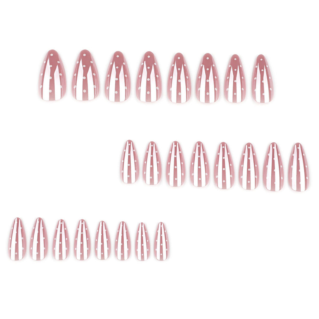 Nude Dot Glow glitter accent press-on nails