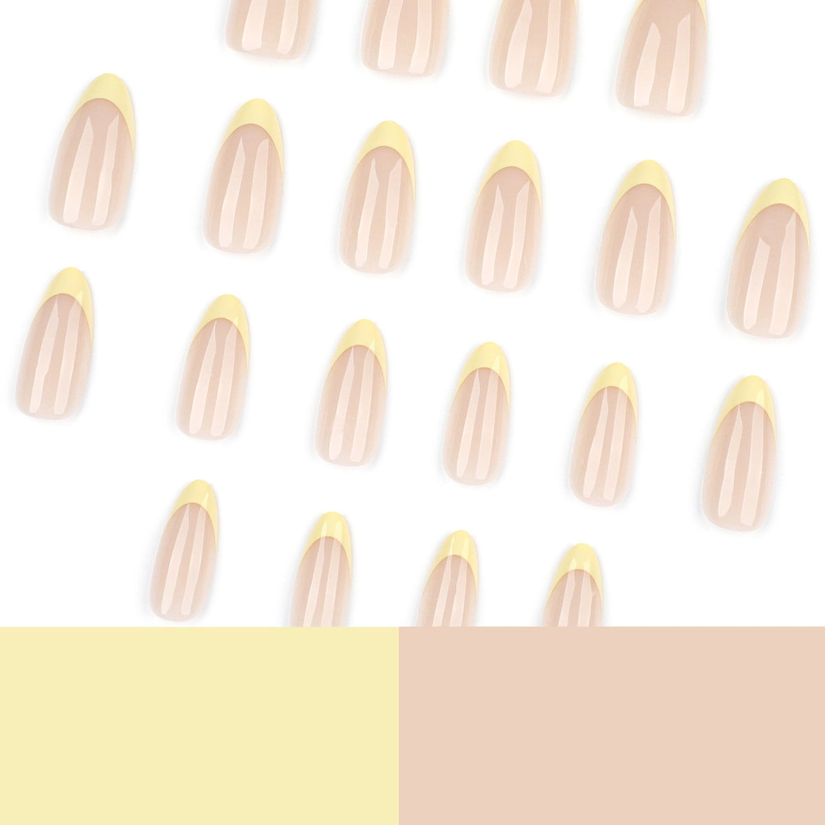 Sunlit French short almond press-on nails