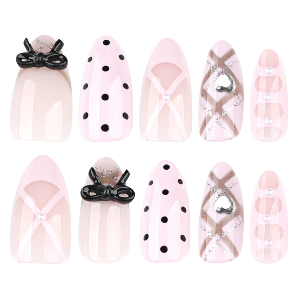 Noir Butterfly Dot press-on nails