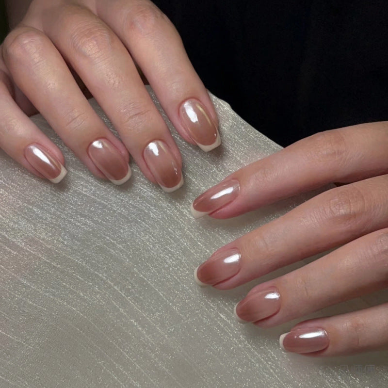 Soft Fade French short square press-on nails