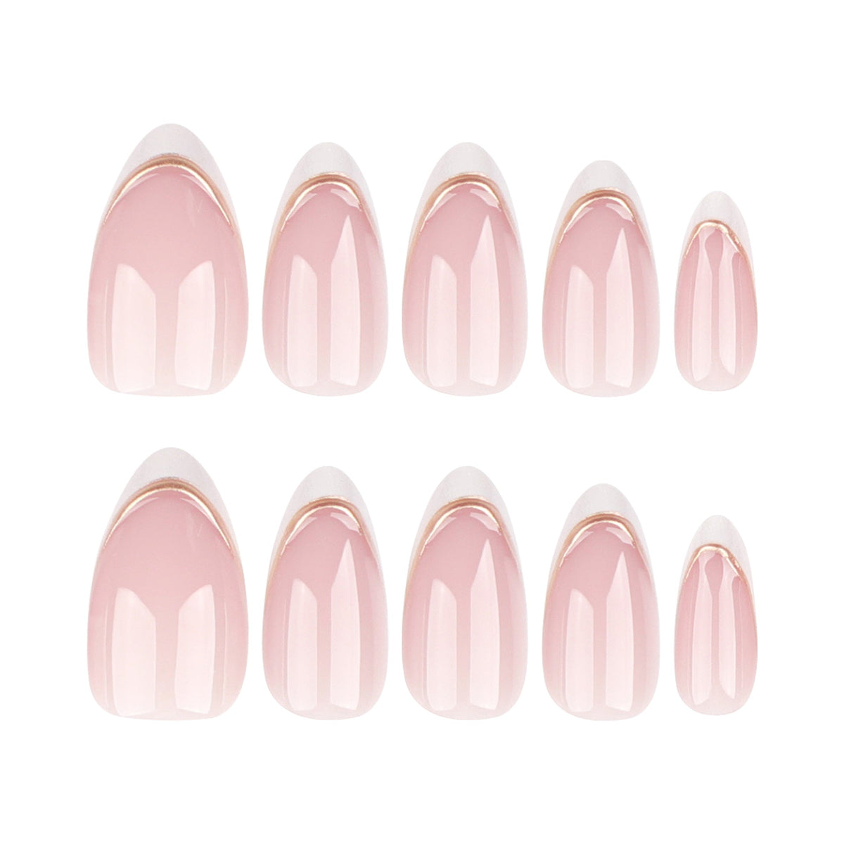Gilded Stripe French 3D press-on nails