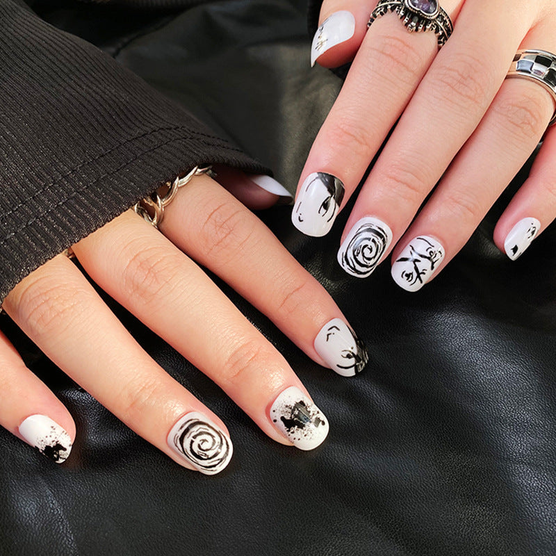 Monochrome Cartoon Mix press-on nails