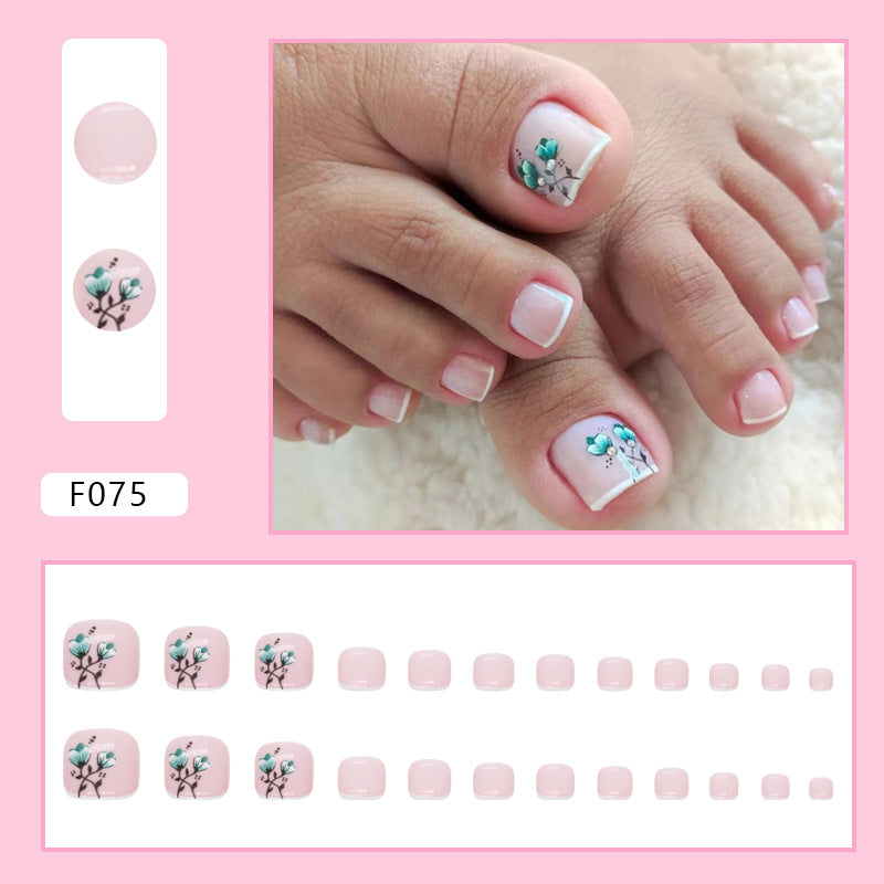 Summer Floral French press-on toenails, alternate view 2