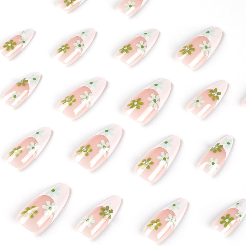 White Blossom French 24-piece press-on nail set, alternate view 3