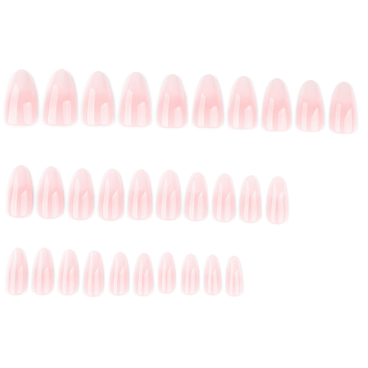 Blush Fade French pink and white almond 30-piece press-on nail set