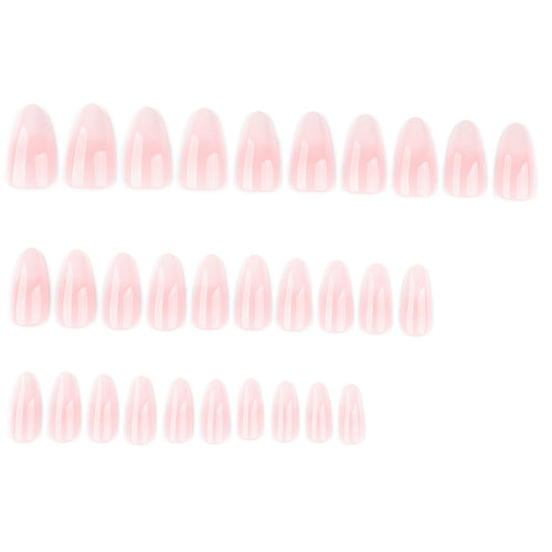 Blush Fade French pink and white almond 30-piece press-on nail set