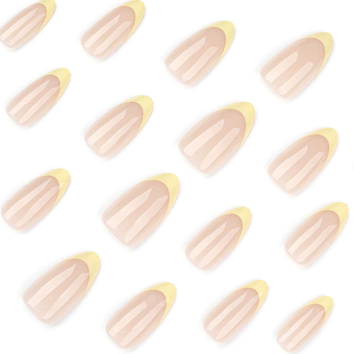 Sunlit French short almond press-on nails