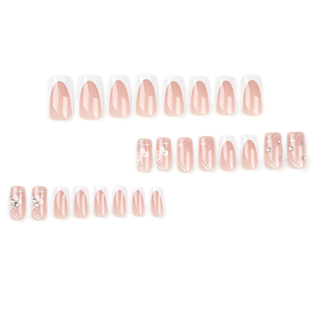 Butterfly Sparkle rhinestone press-on nails