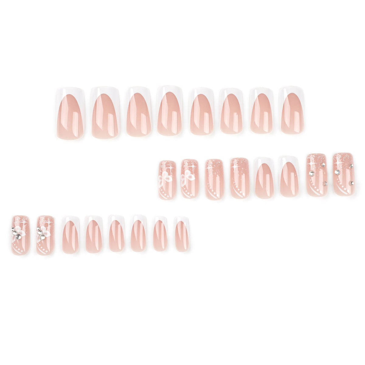 Butterfly Sparkle rhinestone press-on nails